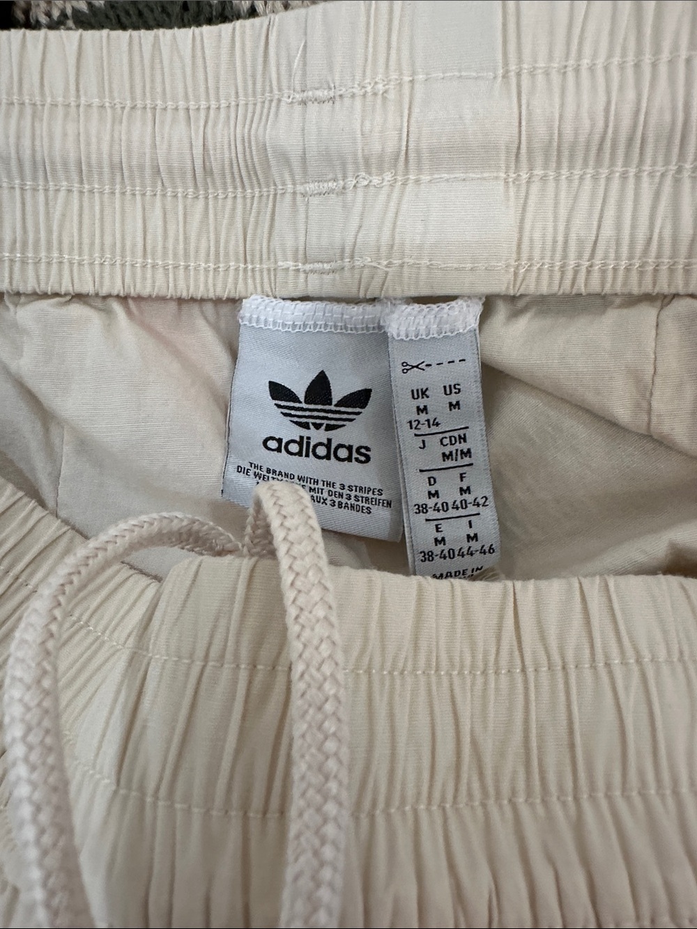 adidas Cream Two-Piece Top and Pants Set with Coral Stripes - Picture 4 of 4